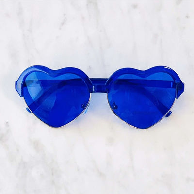 마음 프레임 UV400 보호 푸른 렌즈 컬러 요법 선글라스